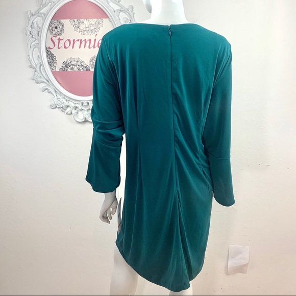 Be by CHETTA B / Green Bell Sleeve Ruffled Dress - Picture 5 of 8